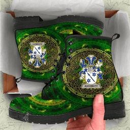 Irish Auchmuty Coat of Arms Family Crest Ireland Leather Boots Celtic Tree Boots