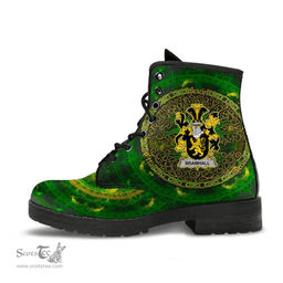 Irish Bramhall Coat of Arms Family Crest Ireland Leather Boots Celtic Tree Boots