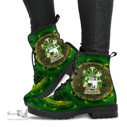 Irish Callaghan or O Callaghan Coat of Arms Family Crest Ireland Leather Boots Celtic Tree Boots