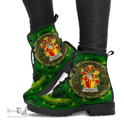 Irish Branigan or O Branagan Coat of Arms Family Crest Ireland Leather Boots Celtic Tree Boots