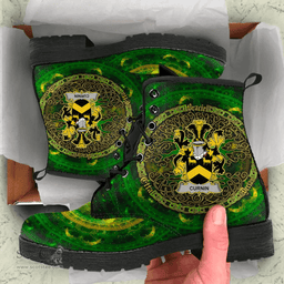 Irish Curnin or O Curneen Coat of Arms Family Crest Ireland Leather Boots Celtic Tree Boots