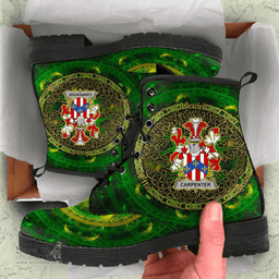 Irish Carpenter Coat of Arms Family Crest Ireland Leather Boots Celtic Tree Boots