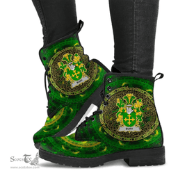 Irish Bury or Berry Coat of Arms Family Crest Ireland Leather Boots Celtic Tree Boots