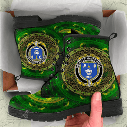 Irish House of MACDONNELL Clare and Connacht Coat of Arms Family Crest Ireland Leather Boots Celtic Tree Boots