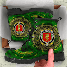 Irish House of MACGILLYCUDDY Coat of Arms Family Crest Ireland Leather Boots Celtic Tree Boots