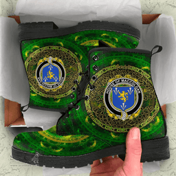 Irish House of MACCOLGAN Coat of Arms Family Crest Ireland Leather Boots Celtic Tree Boots