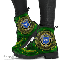 Irish House of MACGORMAN Coat of Arms Family Crest Ireland Leather Boots Celtic Tree Boots