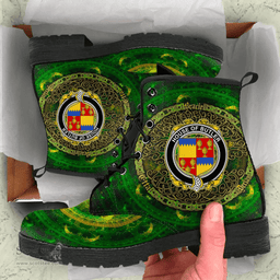 Irish House of BUTLER Coat of Arms Family Crest Ireland Leather Boots Celtic Tree Boots
