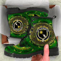 Irish House of MACBRADY Coat of Arms Family Crest Ireland Leather Boots Celtic Tree Boots