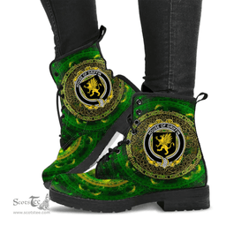 Irish House of GRIFFIN Coat of Arms Family Crest Ireland Leather Boots Celtic Tree Boots
