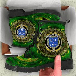 Irish House of DARCY Coat of Arms Family Crest Ireland Leather Boots Celtic Tree Boots