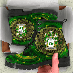 Irish Droney or O Droney Coat of Arms Family Crest Ireland Leather Boots Celtic Tree Boots
