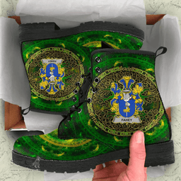 Irish Fahey or O Fahy Coat of Arms Family Crest Ireland Leather Boots Celtic Tree Boots