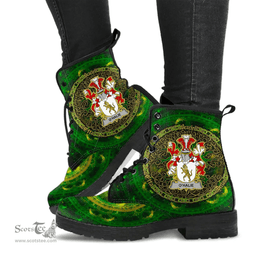 Irish Halie or O Halie Coat of Arms Family Crest Ireland Leather Boots Celtic Tree Boots