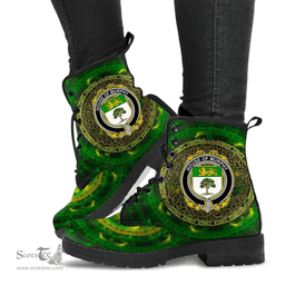 Irish House of MURPHY O Morchoe Coat of Arms Family Crest Ireland Leather Boots Celtic Tree Boots