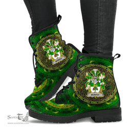 Irish Murphy Wexford Coat of Arms Family Crest Ireland Leather Boots Celtic Tree Boots