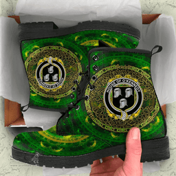 Irish House of O KENNEDY Coat of Arms Family Crest Ireland Leather Boots Celtic Tree Boots
