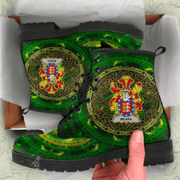 Irish Meara or O Mara Coat of Arms Family Crest Ireland Leather Boots Celtic Tree Boots