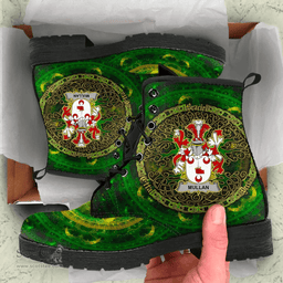 Irish Mullan Coat of Arms Family Crest Ireland Leather Boots Celtic Tree Boots