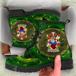 Irish Micklethwait Coat of Arms Family Crest Ireland Leather Boots Celtic Tree Boots