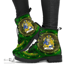 Irish McGrail Coat of Arms Family Crest Ireland Leather Boots Celtic Tree Boots