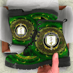 Irish House of O DAVOREN Coat of Arms Family Crest Ireland Leather Boots Celtic Tree Boots