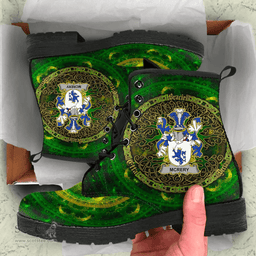 Irish McRery or McCrery Coat of Arms Family Crest Ireland Leather Boots Celtic Tree Boots