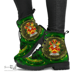 Irish Knight Coat of Arms Family Crest Ireland Leather Boots Celtic Tree Boots