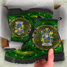 Irish Whitney Coat of Arms Family Crest Ireland Leather Boots Celtic Tree Boots
