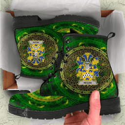 Irish Regan or O Regan Coat of Arms Family Crest Ireland Leather Boots Celtic Tree Boots