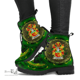 Irish Simpson Coat of Arms Family Crest Ireland Leather Boots Celtic Tree Boots