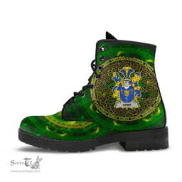 Irish Orme Coat of Arms Family Crest Ireland Leather Boots Celtic Tree Boots