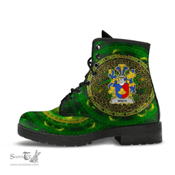 Irish Winch Coat of Arms Family Crest Ireland Leather Boots Celtic Tree Boots