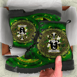 Irish Neilan or O Neylan Coat of Arms Family Crest Ireland Leather Boots Celtic Tree Boots