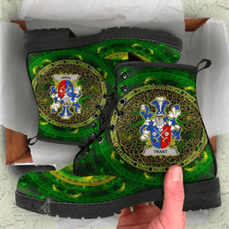 Irish Trant or Trent Coat of Arms Family Crest Ireland Leather Boots Celtic Tree Boots