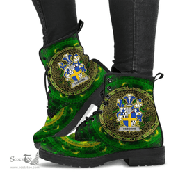 Irish Osborne Coat of Arms Family Crest Ireland Leather Boots Celtic Tree Boots