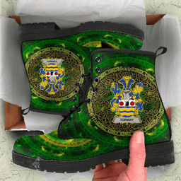 Irish Torway Coat of Arms Family Crest Ireland Leather Boots Celtic Tree Boots