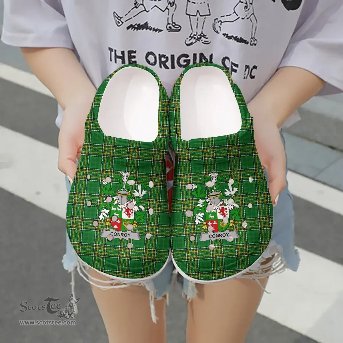 Irish Conroy or O'Conry Coat of Arms Family Crest Ireland Clogs Irish National Tartan Irish County Clogs