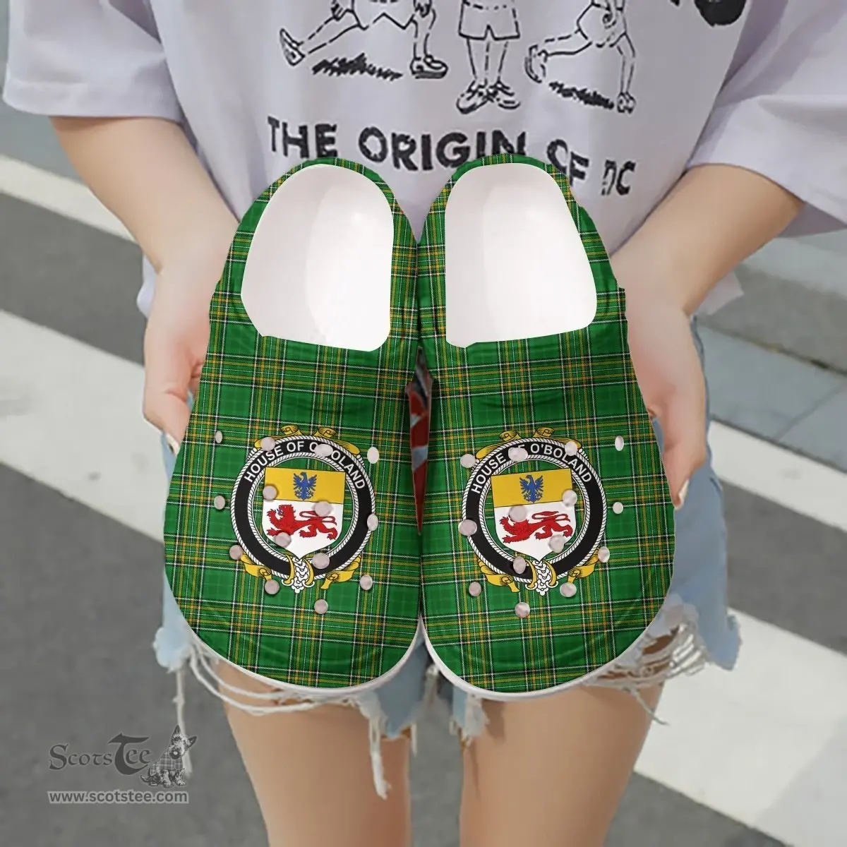 Irish House of O'BOLAND Coat of Arms Family Crest Ireland Clogs Irish National Tartan Irish County Clogs
