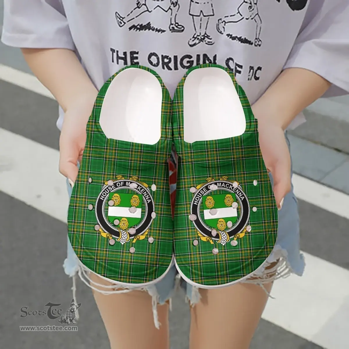 Irish House of MACKENNA Coat of Arms Family Crest Ireland Clogs Irish National Tartan Irish County Clogs
