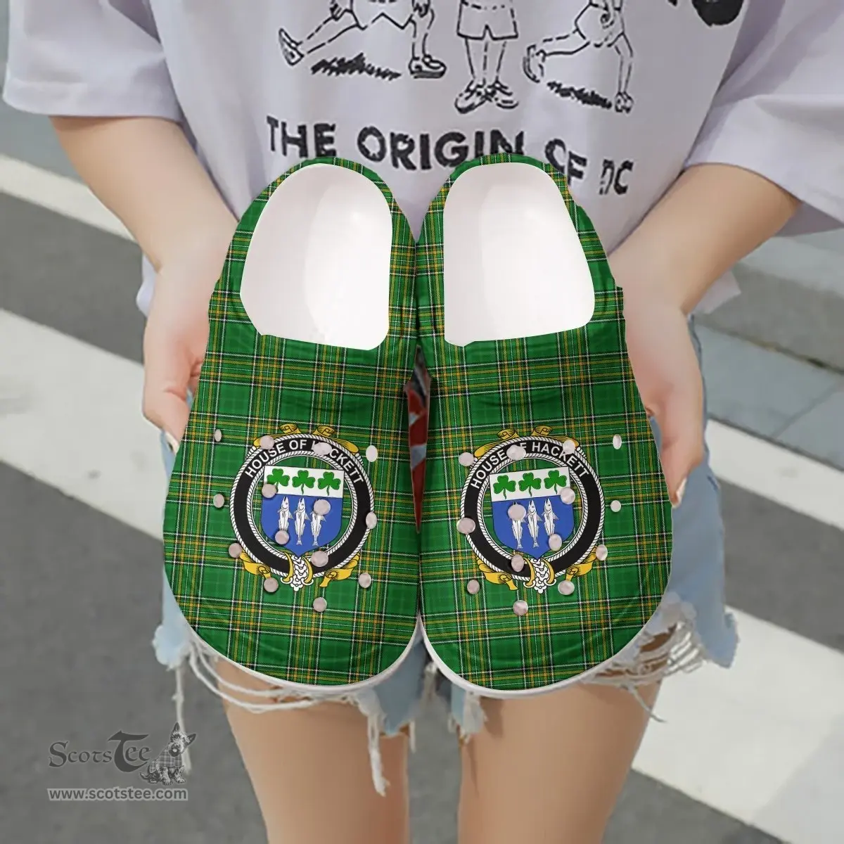 Irish House of HACKETT Coat of Arms Family Crest Ireland Clogs Irish National Tartan Irish County Clogs