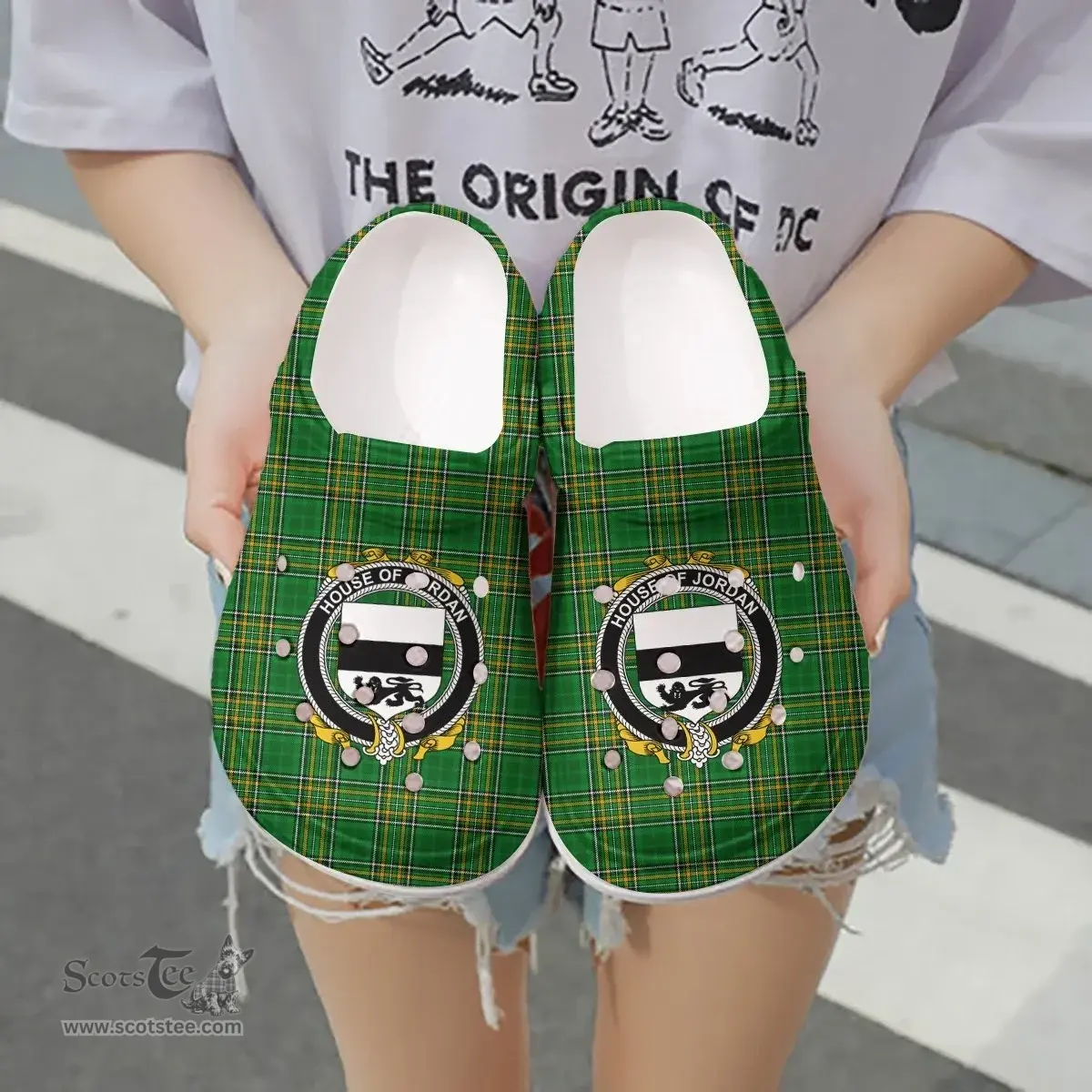 Irish House of JORDAN Coat of Arms Family Crest Ireland Clogs Irish National Tartan Irish County Clogs