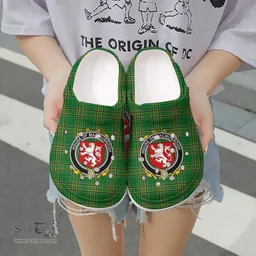Irish House of MACMURROGH Coat of Arms Family Crest Ireland Clogs Irish National Tartan Irish County Clogs