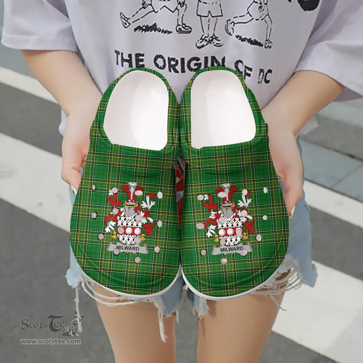 Irish Milward Coat of Arms Family Crest Ireland Clogs Irish National Tartan Irish County Clogs