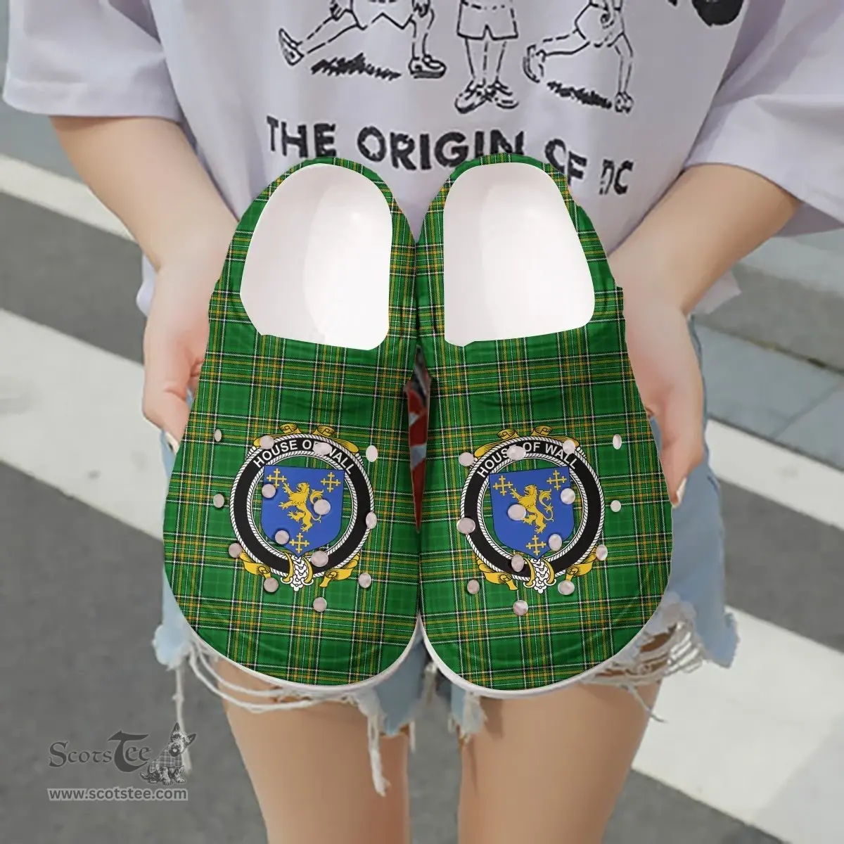 Irish House of WALL Coat of Arms Family Crest Ireland Clogs Irish National Tartan Irish County Clogs