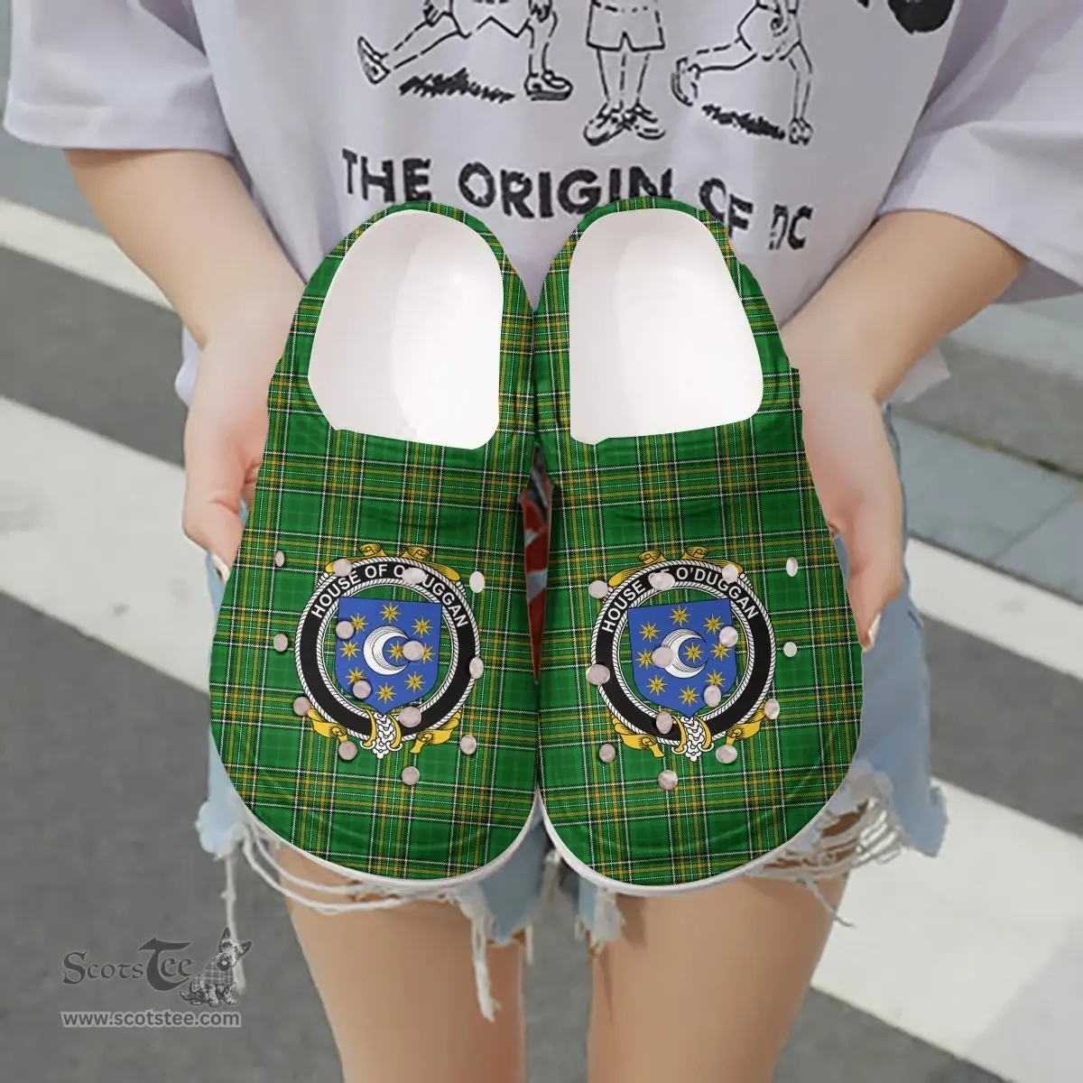 Irish House of O'DUGGAN Coat of Arms Family Crest Ireland Clogs Irish National Tartan Irish County Clogs