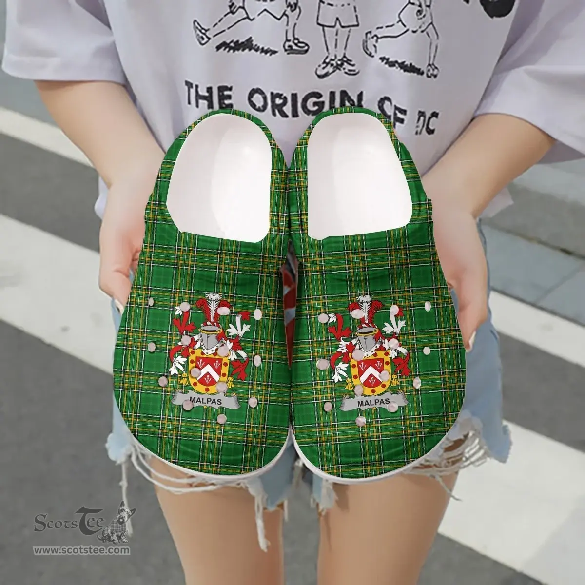 Irish Malpas Coat of Arms Family Crest Ireland Clogs Irish National Tartan Irish County Clogs
