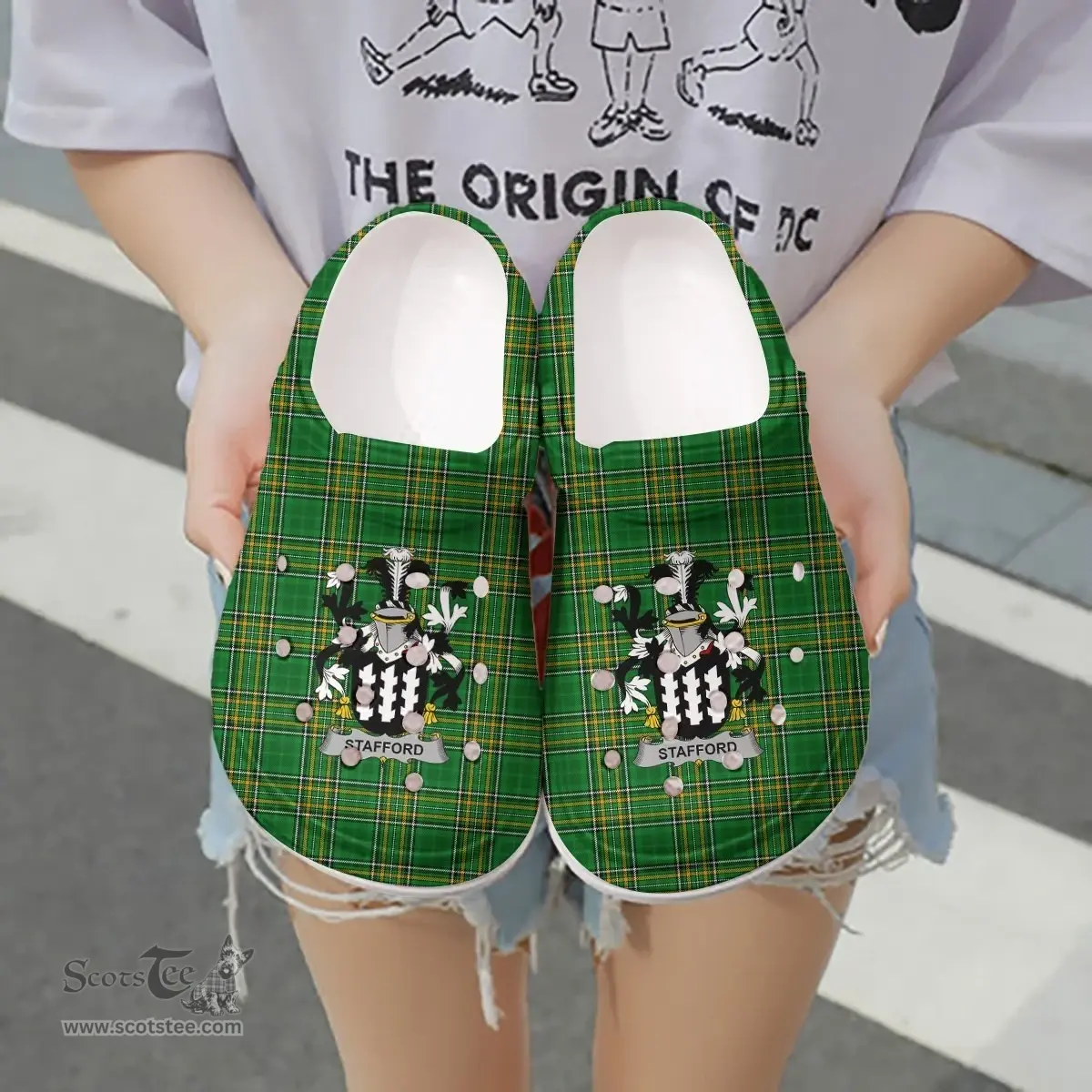 Irish Stafford Coat of Arms Family Crest Ireland Clogs Irish National Tartan Irish County Clogs