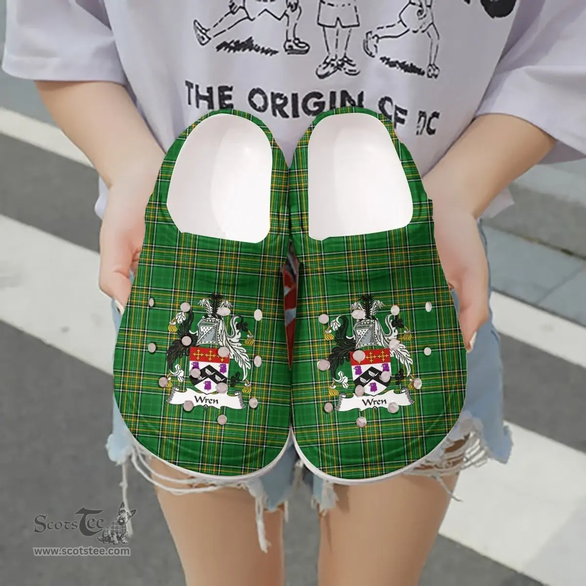 Irish Wren or Wrenn Coat of Arms Family Crest Ireland Clogs Irish National Tartan Irish County Clogs