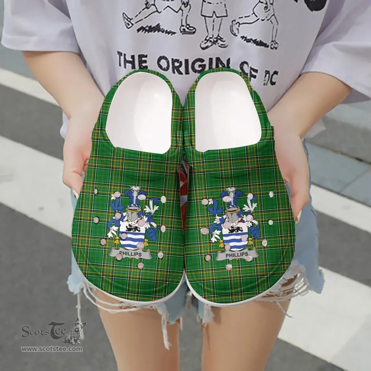 Irish Phillips Coat of Arms Family Crest Ireland Clogs Irish National Tartan Irish County Clogs